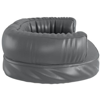 Ergonomic Foam Dog Bed Grey 60x42 cm Faux Leather