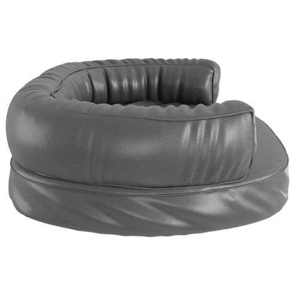 Ergonomic Foam Dog Bed Grey 75x53 cm Faux Leather