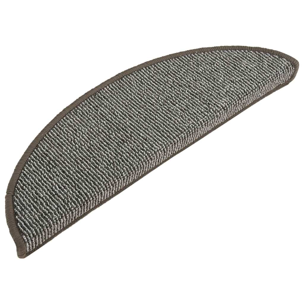 Stair Mats 15 pcs 56x17x3 cm Grey Half Round