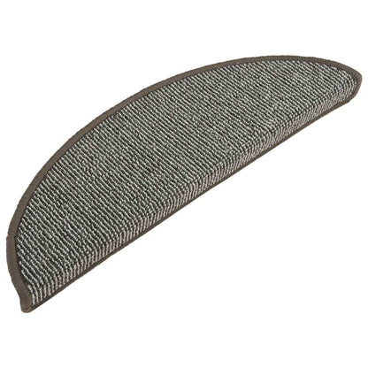 Stair Mats 15 pcs 56x17x3 cm Grey Half Round