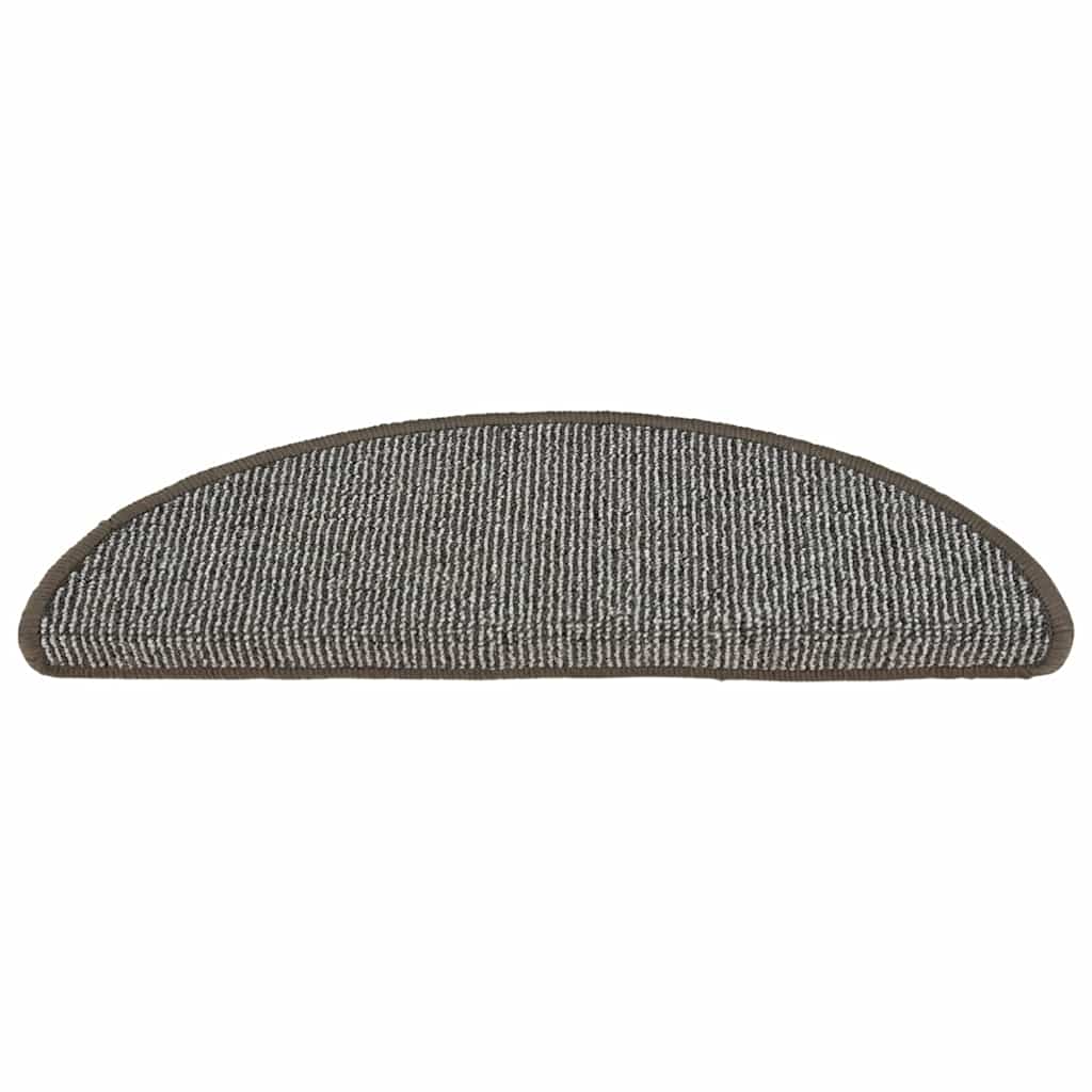 Stair Mats 15 pcs 56x17x3 cm Grey Half Round