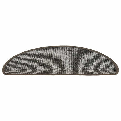 Stair Mats 15 pcs 56x17x3 cm Grey Half Round
