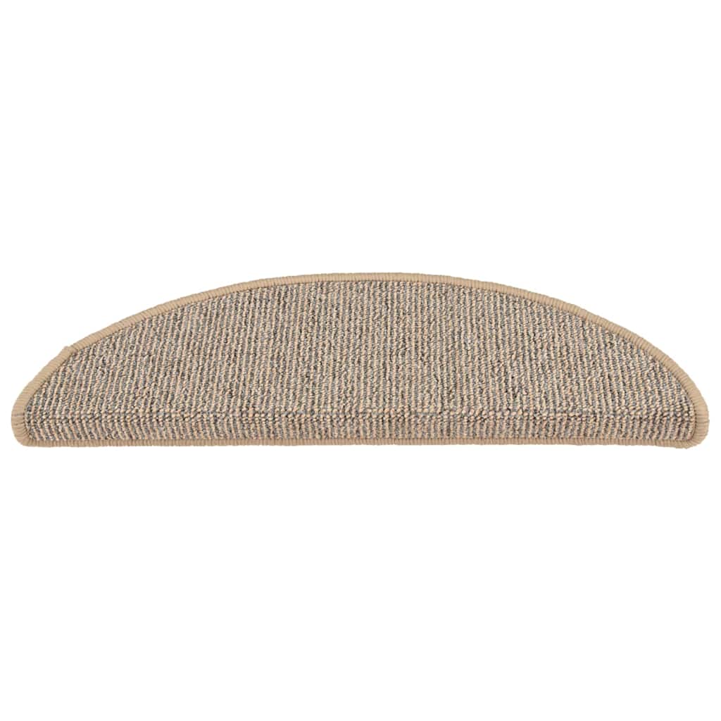 Stair Mats 15 pcs 56x17x3 cm Brown Half Round