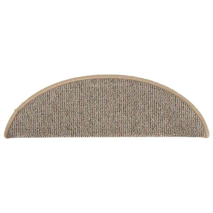 Stair Mats 15 pcs 56x17x3 cm Brown Half Round