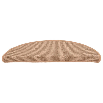 Stair Mats 15 pcs 56x17x3 cm Light Brown Half Round