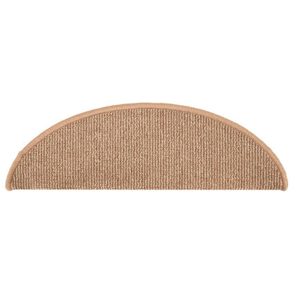 Stair Mats 15 pcs 56x17x3 cm Light Brown Half Round
