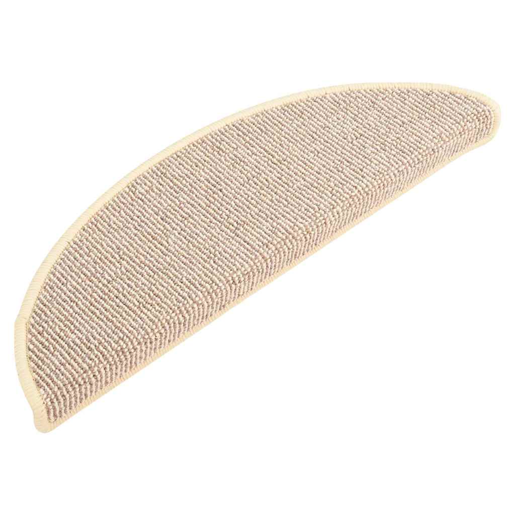 Stair Mats 15 pcs 56x17x3 cm White and Brown Half Round