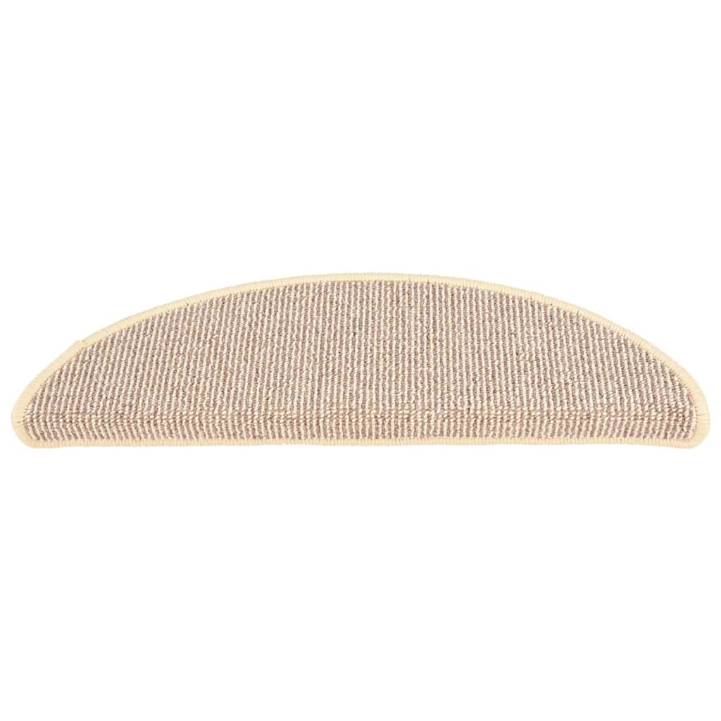 Stair Mats 15 pcs 56x17x3 cm White and Brown Half Round