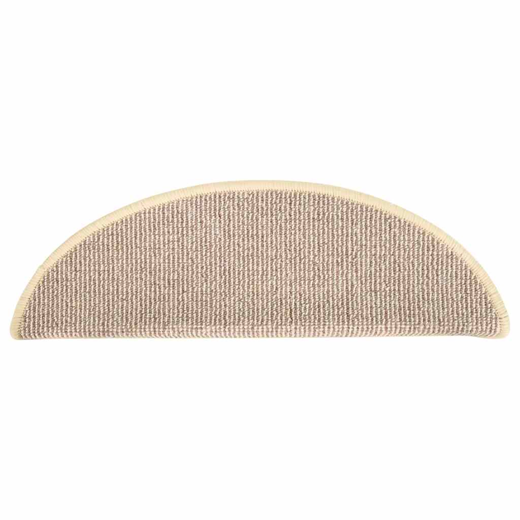 Stair Mats 15 pcs 56x17x3 cm White and Brown Half Round
