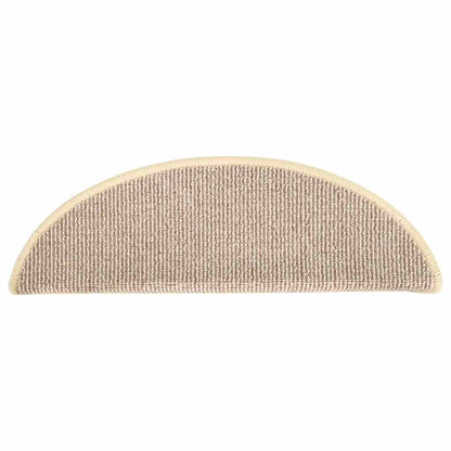 Stair Mats 15 pcs 56x17x3 cm White and Brown Half Round