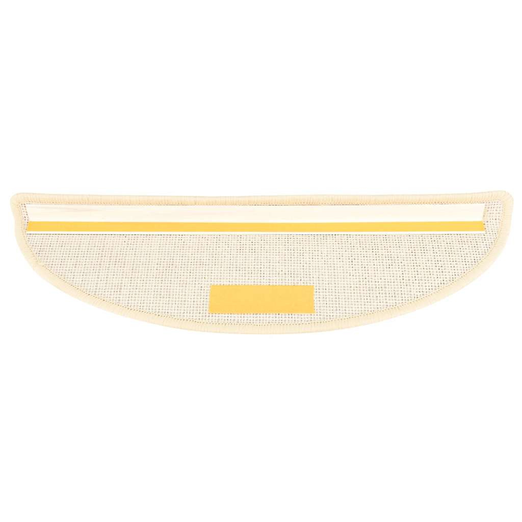 Stair Mats 15 pcs 56x17x3 cm White and Brown Half Round