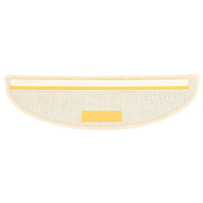 Stair Mats 15 pcs 56x17x3 cm White and Brown Half Round