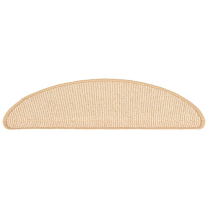 Stair Mats 15 pcs 56x17x3 cm Cream Half Round