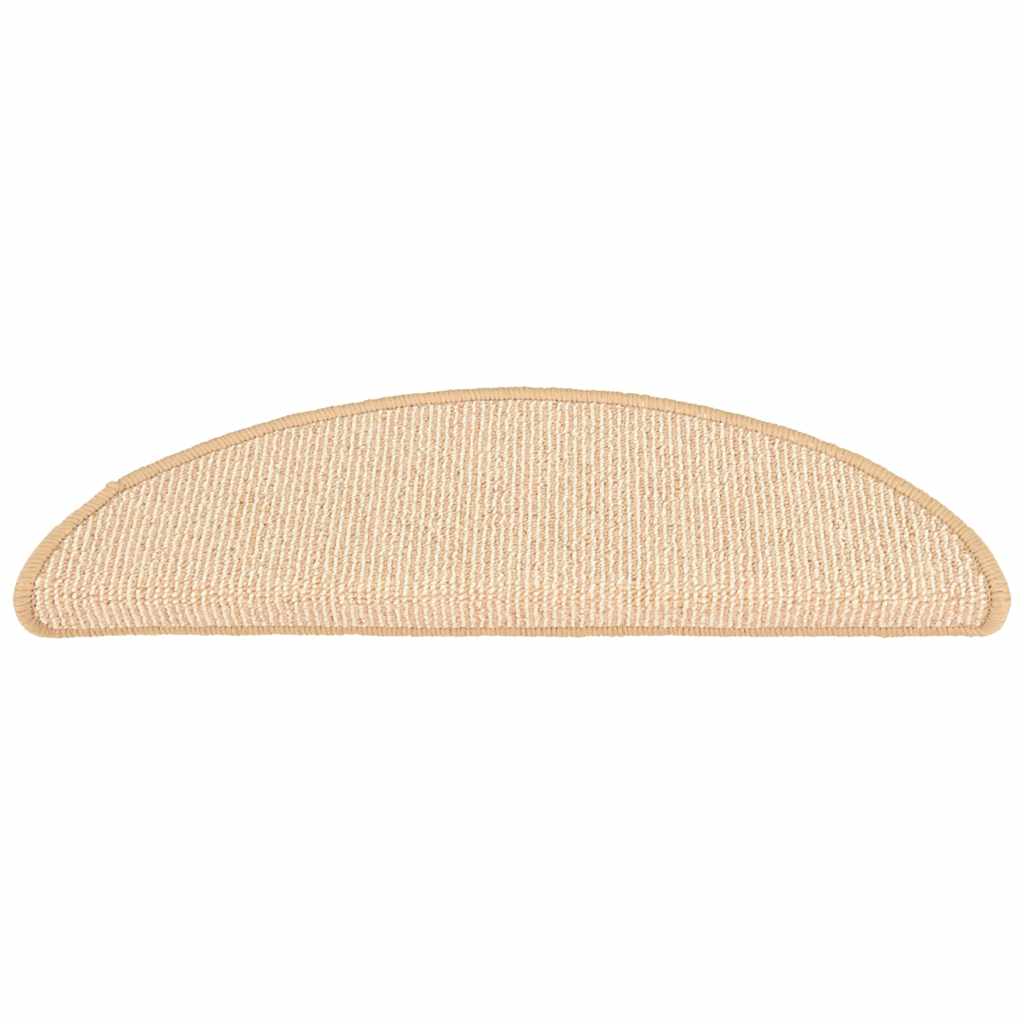 Stair Mats 15 pcs 56x17x3 cm Cream Half Round