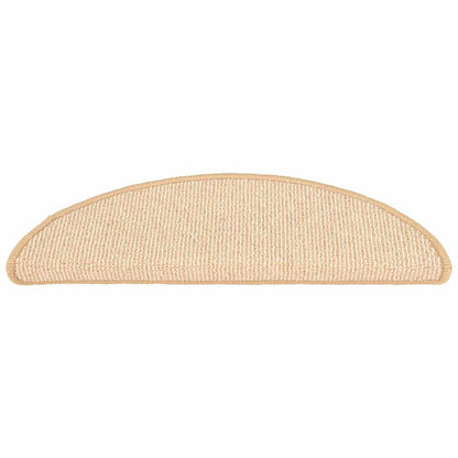Stair Mats 15 pcs 56x17x3 cm Cream Half Round
