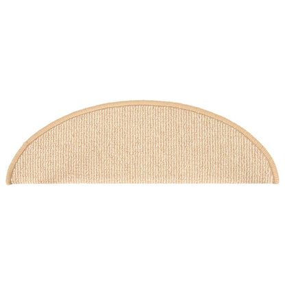 Stair Mats 15 pcs 56x17x3 cm Cream Half Round