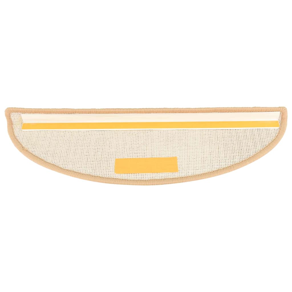 Stair Mats 15 pcs 56x17x3 cm Cream Half Round