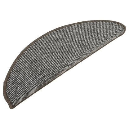 Stair Mats 15 pcs 65x21x4 cm Grey Half Round Large