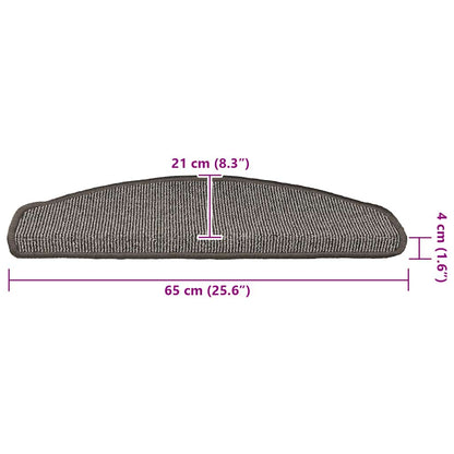 Stair Mats 15 pcs 65x21x4 cm Grey Half Round Large