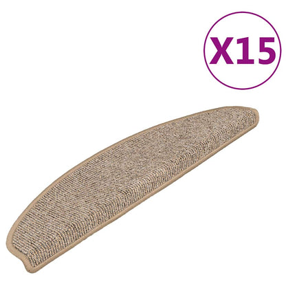 Stair Mats 15 pcs 65x21x4 cm Brown Half Round Large