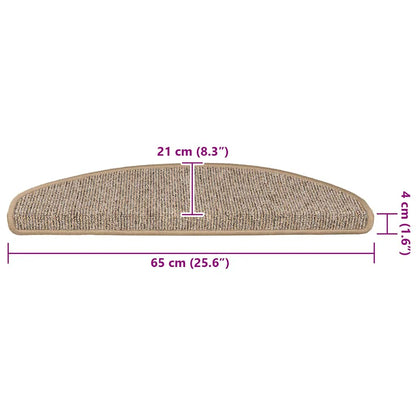 Stair Mats 15 pcs 65x21x4 cm Brown Half Round Large
