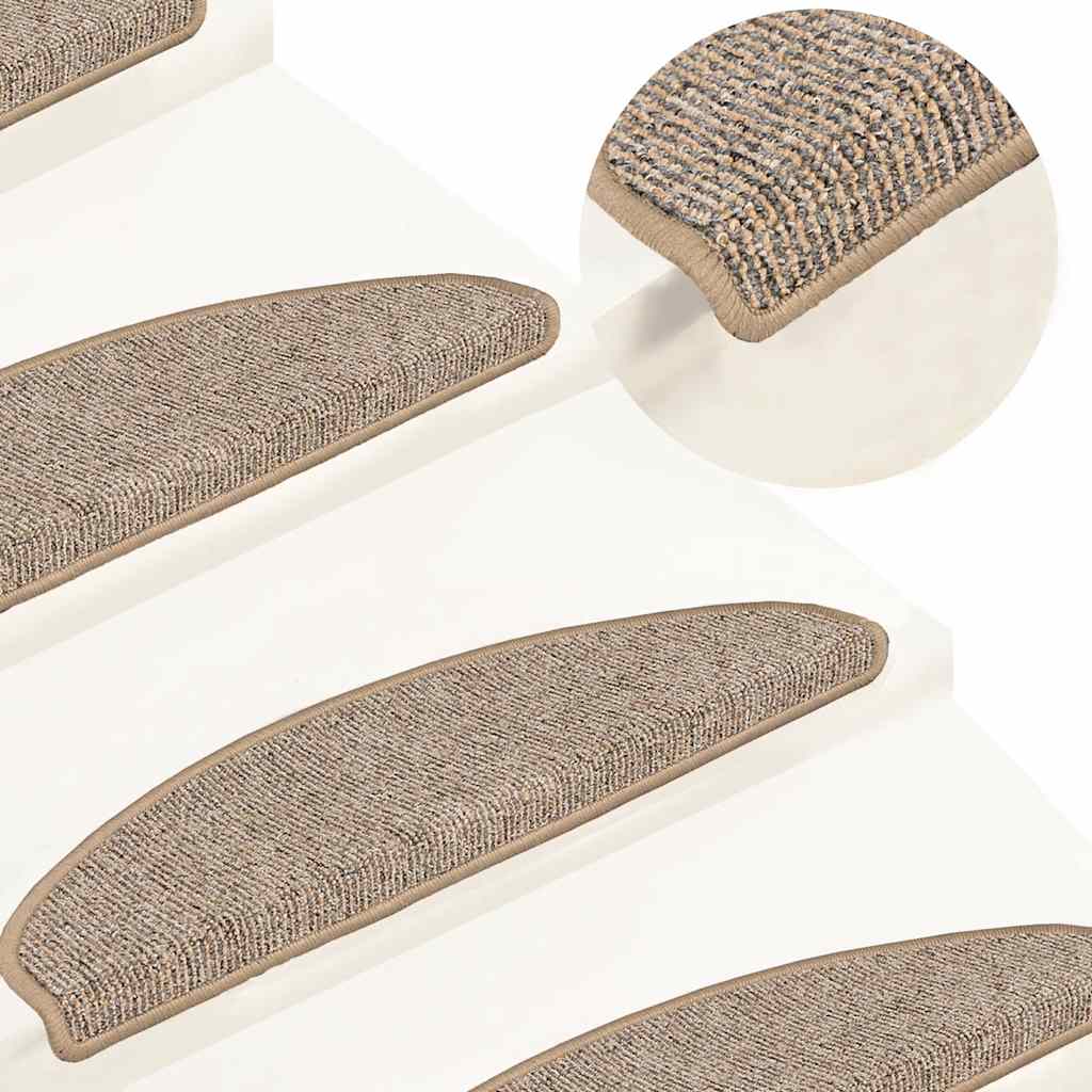Stair Mats 15 pcs 65x21x4 cm Brown Half Round Large