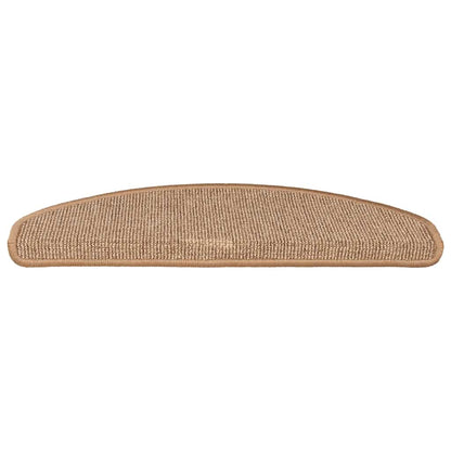 Stair Mats 15 pcs 65x21x4 cm Light Brown Half Round Large