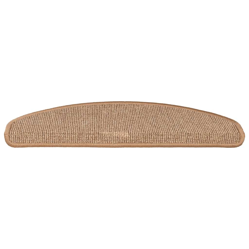 Stair Mats 15 pcs 65x21x4 cm Light Brown Half Round Large