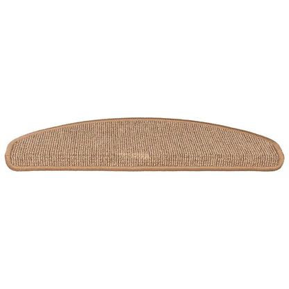 Stair Mats 15 pcs 65x21x4 cm Light Brown Half Round Large