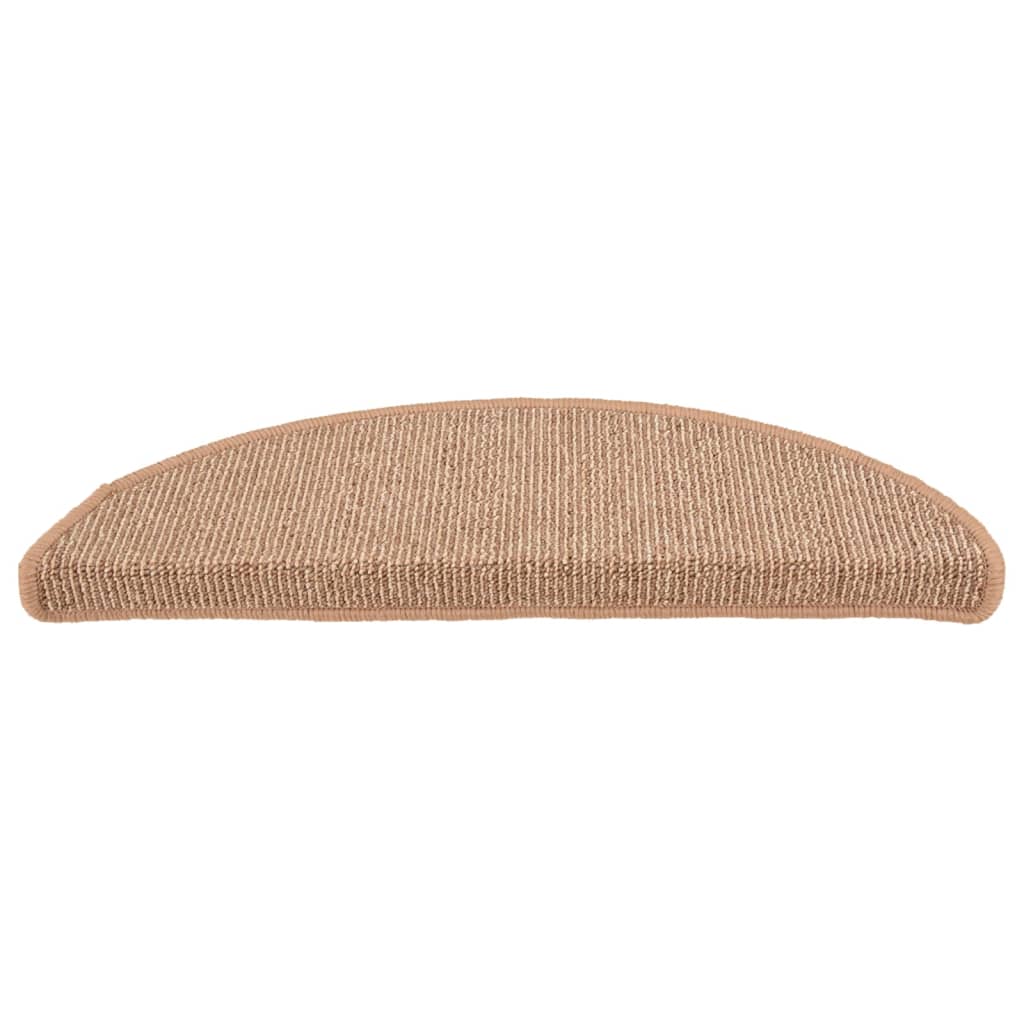 Stair Mats 15 pcs 65x21x4 cm Light Brown Half Round Large