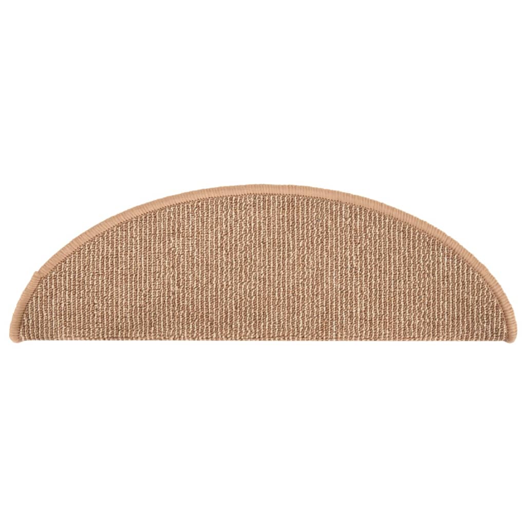 Stair Mats 15 pcs 65x21x4 cm Light Brown Half Round Large
