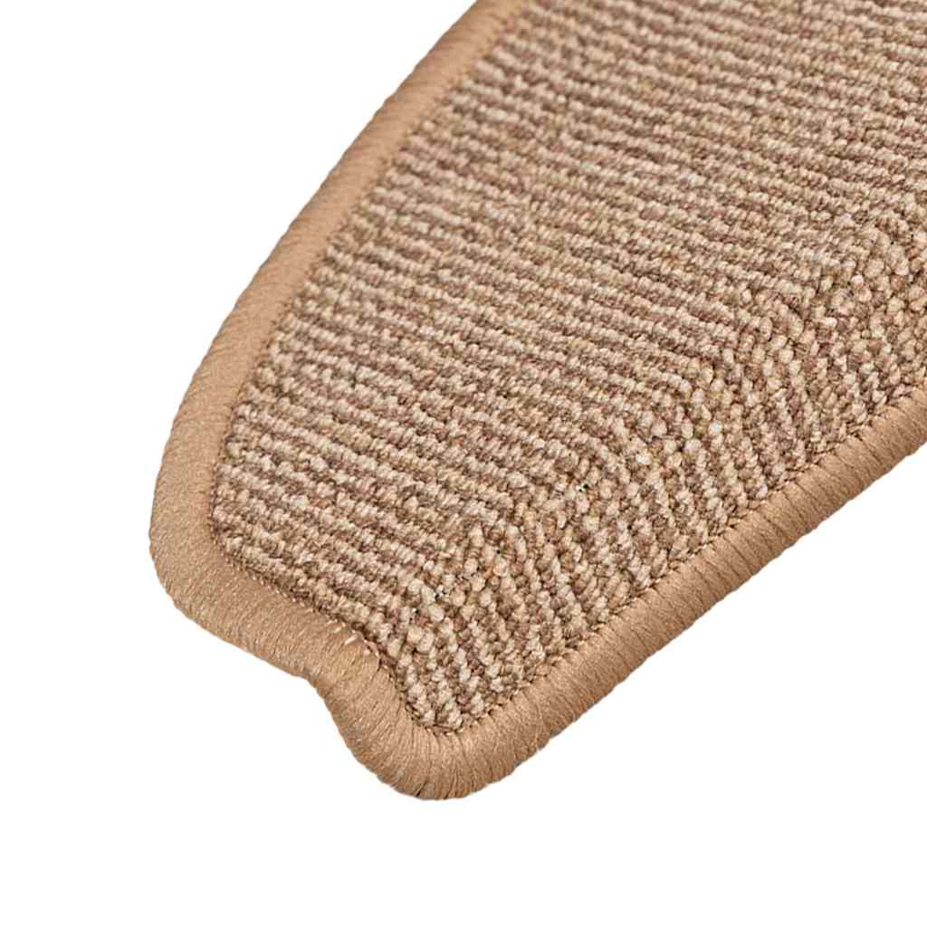 Stair Mats 15 pcs 65x21x4 cm Light Brown Half Round Large