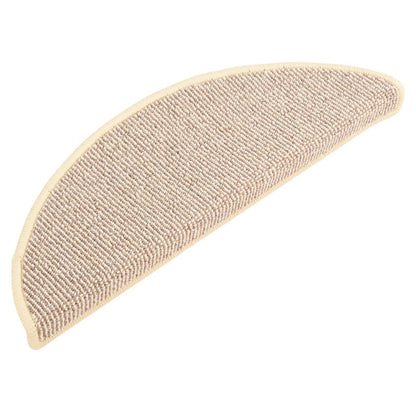 Stair Mats 15 pcs 65x21x4 cm White and Brown Half Round Large