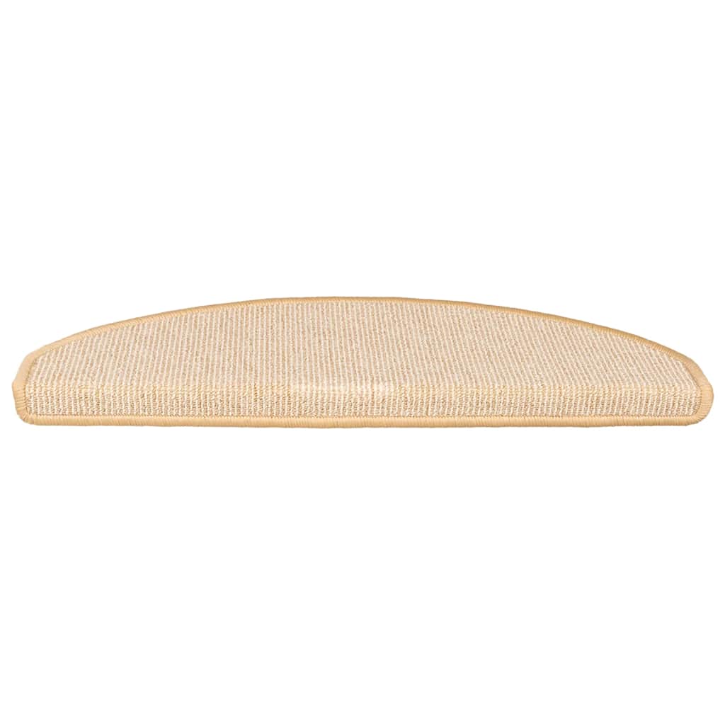Stair Mats 15 pcs 65x21x4 cm White and Brown Half Round Large