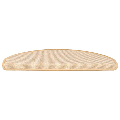 Stair Mats 15 pcs 65x21x4 cm White and Brown Half Round Large
