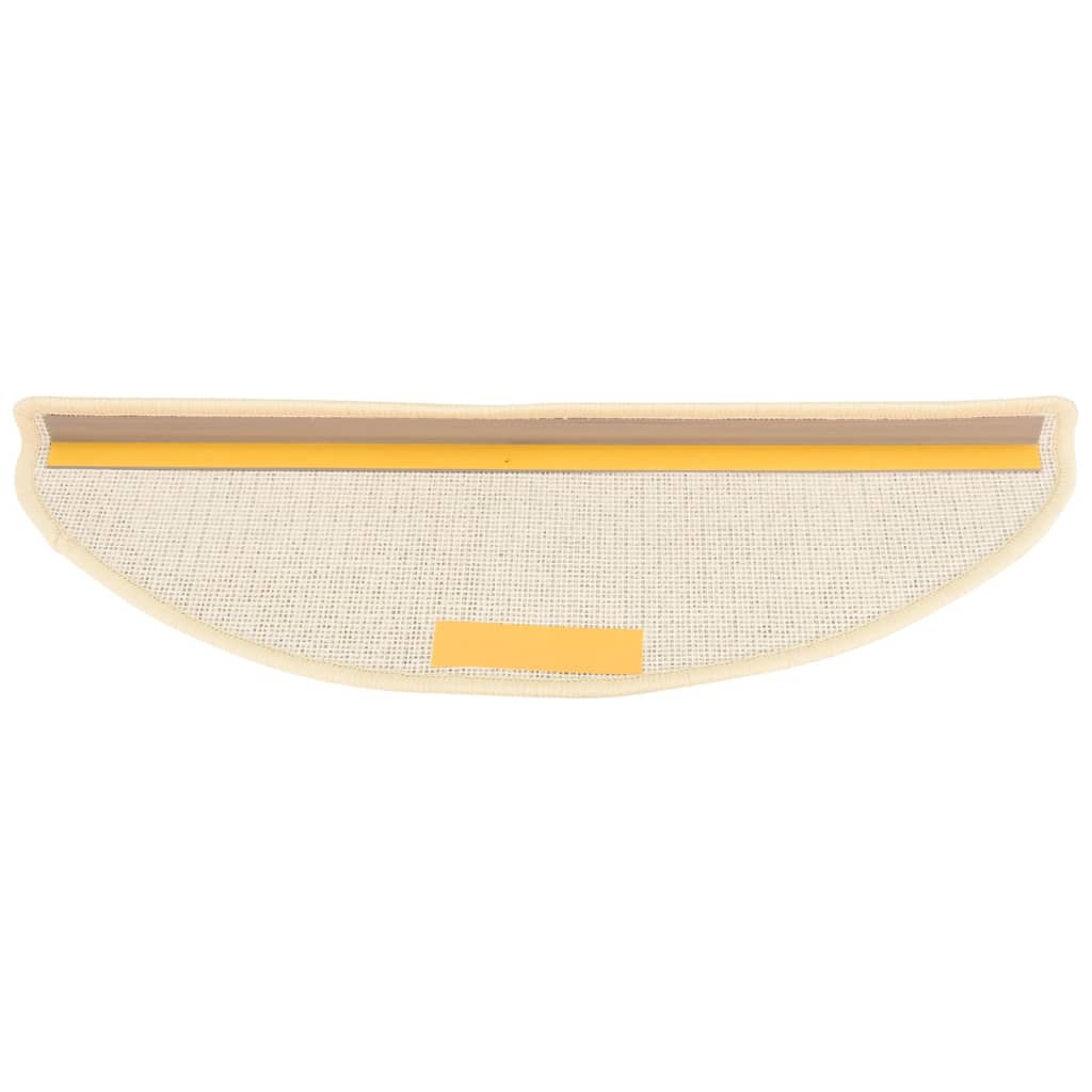 Stair Mats 15 pcs 65x21x4 cm White and Brown Half Round Large
