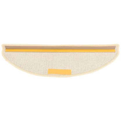 Stair Mats 15 pcs 65x21x4 cm White and Brown Half Round Large