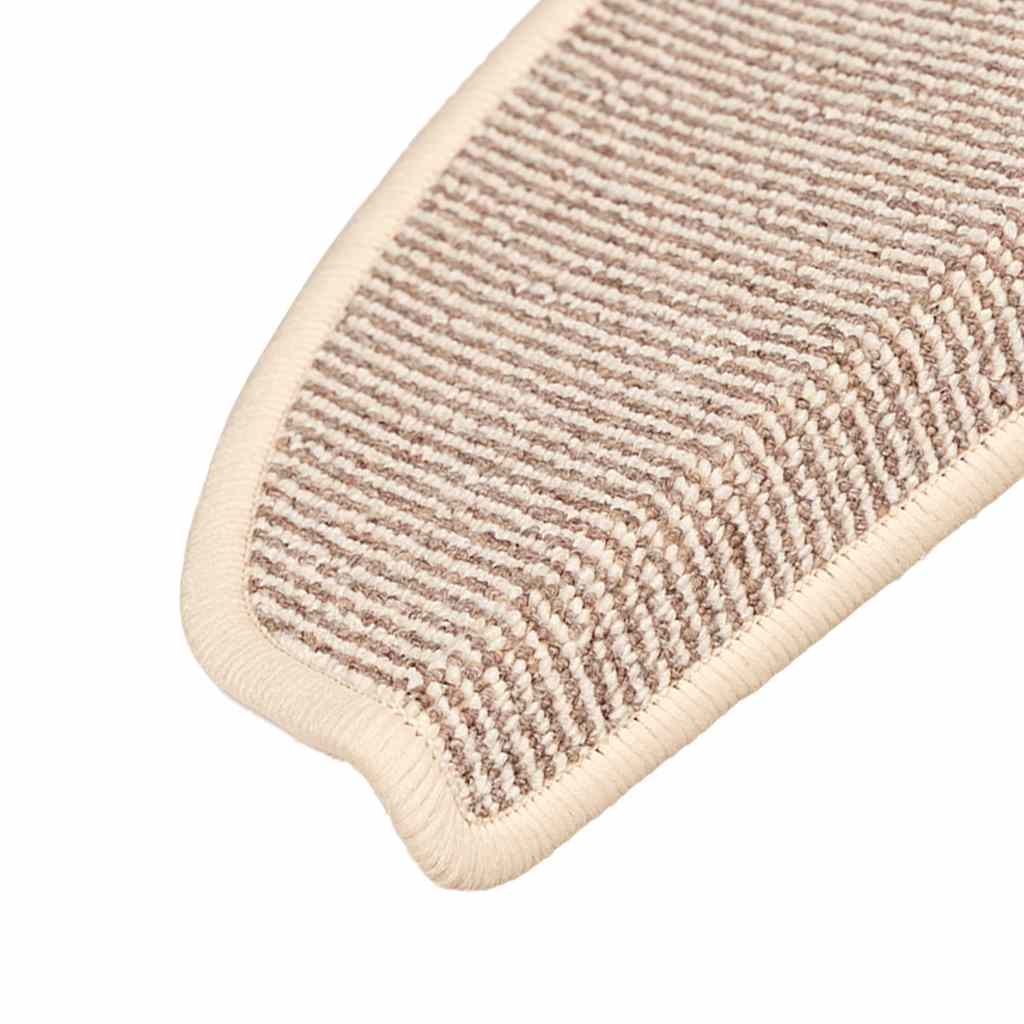 Stair Mats 15 pcs 65x21x4 cm White and Brown Half Round Large