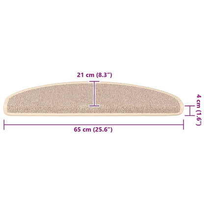 Stair Mats 15 pcs 65x21x4 cm White and Brown Half Round Large
