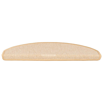 Stair Mats 15 pcs 65x21x4 cm Cream Half Round Large