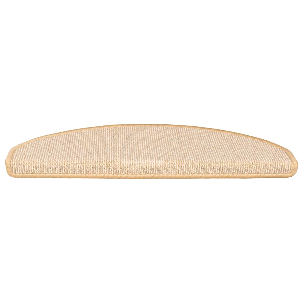 Stair Mats 15 pcs 65x21x4 cm Cream Half Round Large