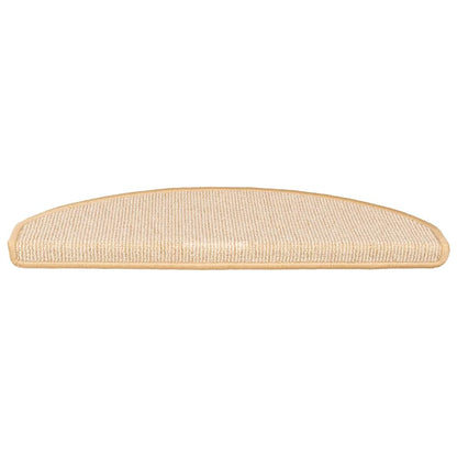 Stair Mats 15 pcs 65x21x4 cm Cream Half Round Large