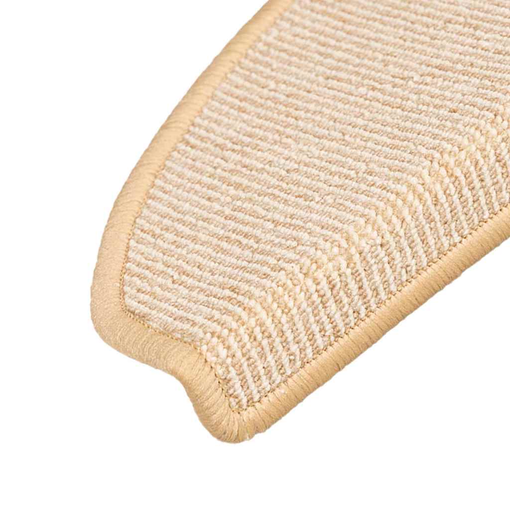 Stair Mats 15 pcs 65x21x4 cm Cream Half Round Large