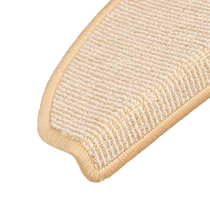 Stair Mats 15 pcs 65x21x4 cm Cream Half Round Large