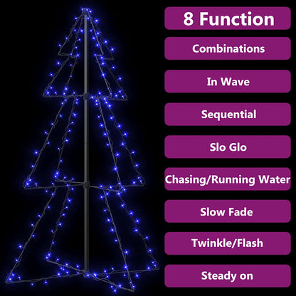 Christmas Cone Tree 160 LEDs Indoor and Outdoor 78x120 cm