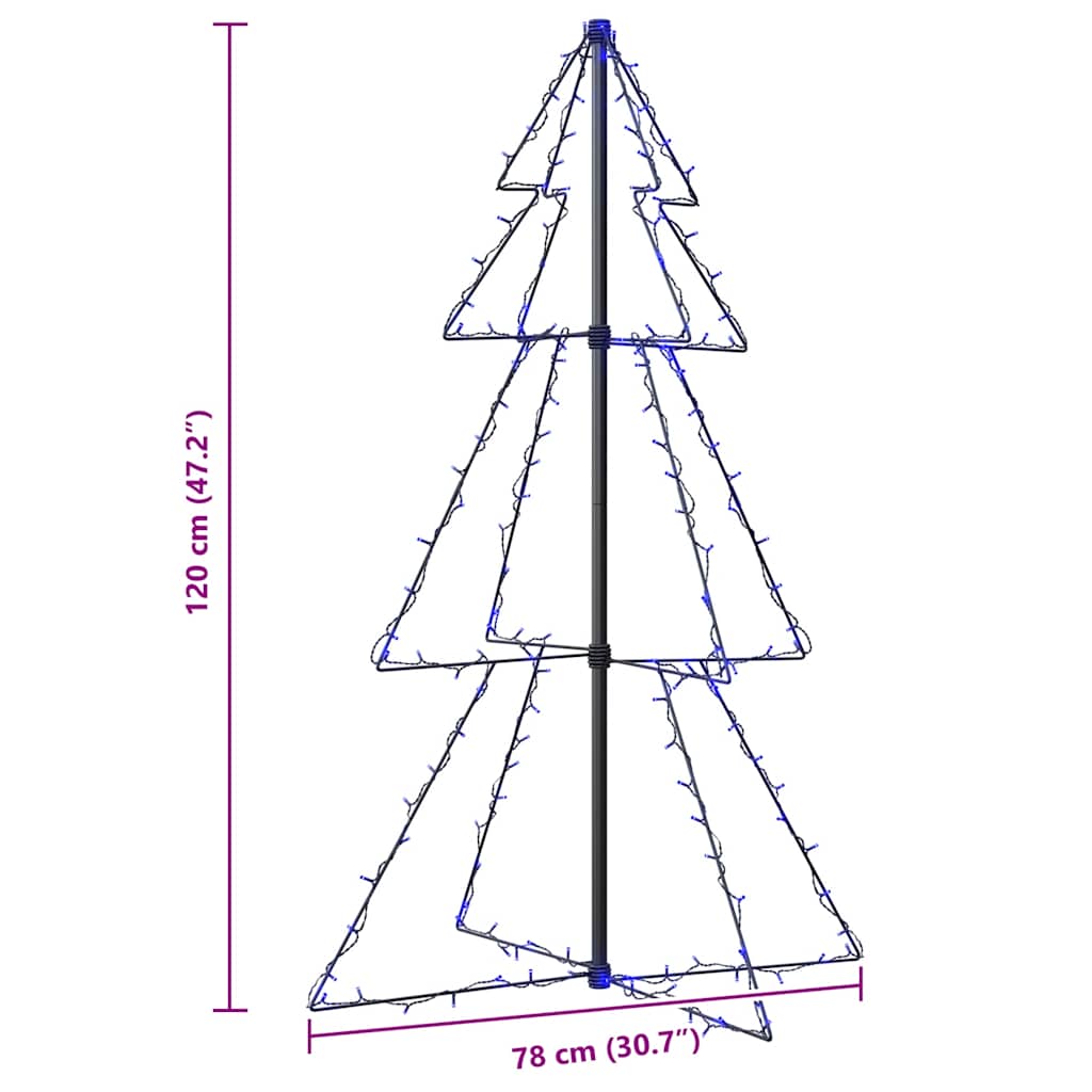 Christmas Cone Tree 160 LEDs Indoor and Outdoor 78x120 cm