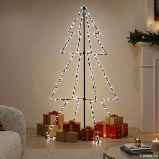 Christmas Cone Tree 200 LEDs Indoor and Outdoor 98x150 cm