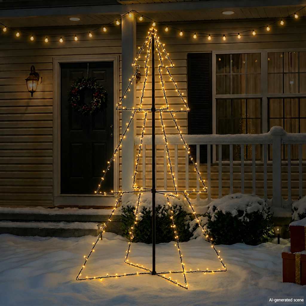 Christmas Cone Tree 240 LEDs Indoor and Outdoor 118x180 cm
