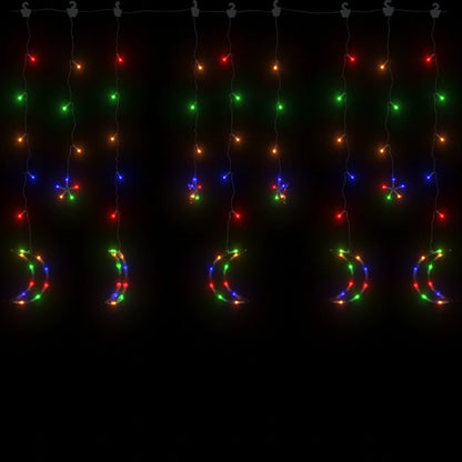 Star and Moon Fairy Lights Remote Control 138 LED Colourful