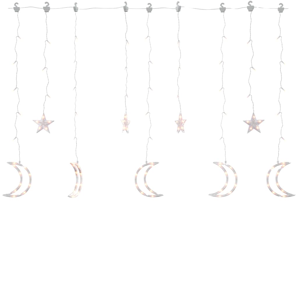 Star and Moon Fairy Lights Remote Control 345 LED Warm White